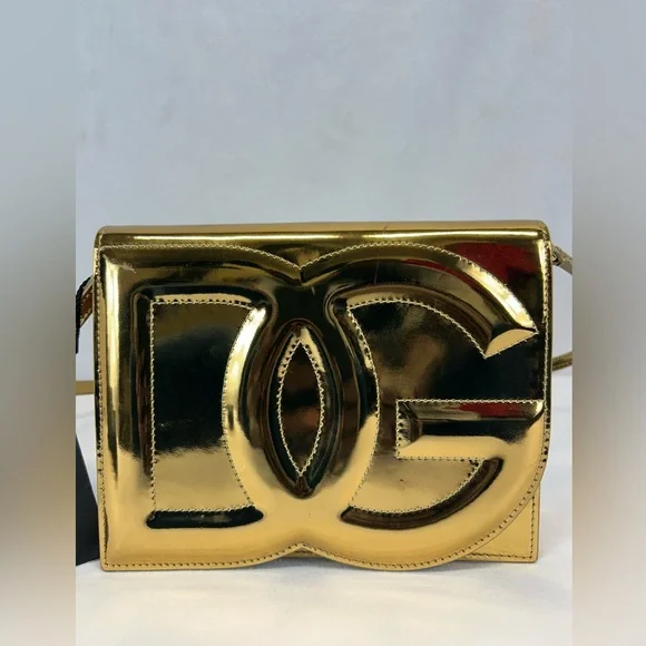 Dolce & Gabbana Gold DG Logo Crossbody Bag - Picture 2 of 12